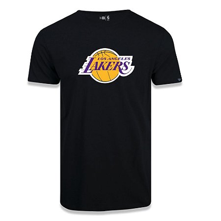 Camiseta New Era Los Angeles Lakers Basic Logo NBA Preto