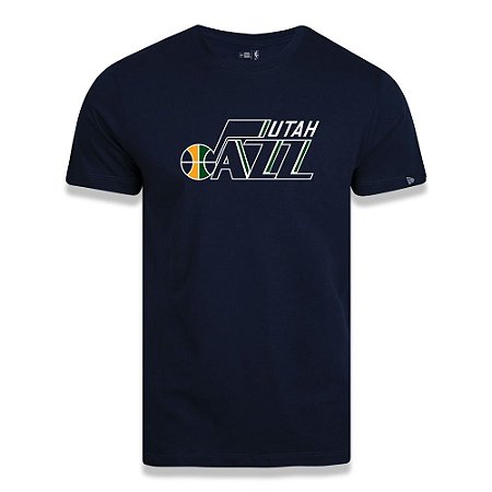 Camiseta New Era Utah Jazz Basic Logo NBA Azul Marinho