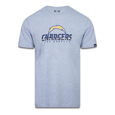 Camiseta New Era Los Angeles Chargers Logo Time NFL Cinza
