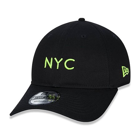 Boné New Era 920 Simple Fluor NYC Aba Curva Preto