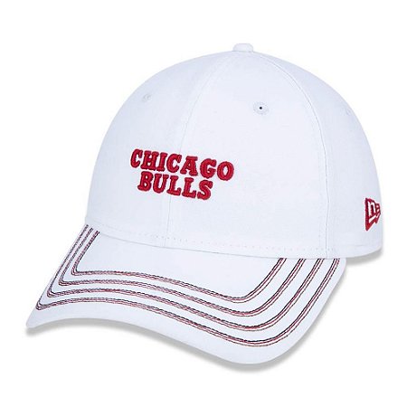 Boné New Era Chicago Bulls 920 Stripe Full Branco Aba Curva