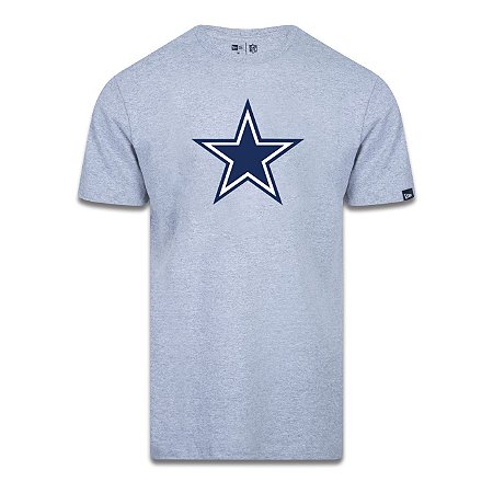 Camiseta New Era Dallas Cowboys Logo Time NFL Cinza