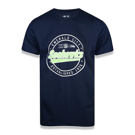 Camiseta New Era Seattle Seahawks Core Seal Azul Marinho
