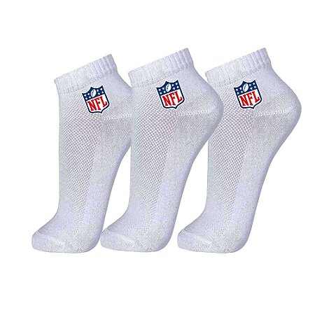 Meia Masculina Cano Curto NFL Color Pack 3 Pares Cinza