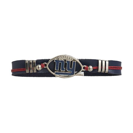 Pulseira New York Giants NFL Azul C/ Pingente Metálico