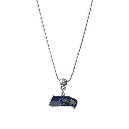 Colar Seattle Seahawks NFL Corrente C/ Pingentes Metálicos