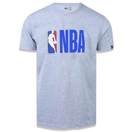 Camiseta New Era NBA Basic Logo Cinza