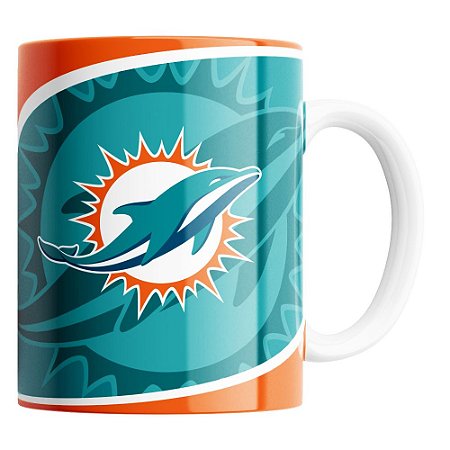 Caneca NFL Miami Dolphins de Porcelana 325ml