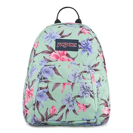 Mini Mochila JanSport Half Pint Floral Verde 10,5 Litros