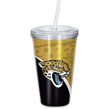 Copo Com Canudo Luxo NFL Jacksonville Jaguars