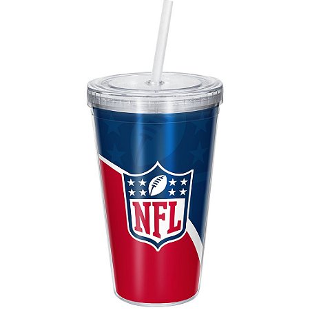 Copo Com Canudo Luxo NFL Logo