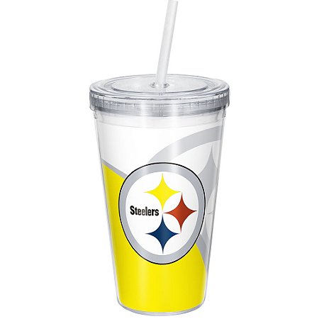 Copo Com Canudo Luxo NFL Pittsburgh Steelers