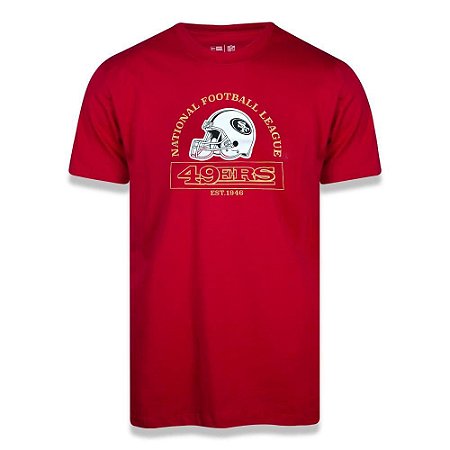 Camiseta New Era San Francisco 49ers College Helmet Vermelho