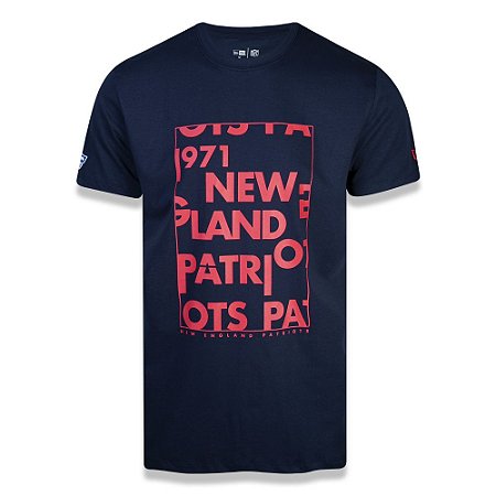 Camiseta New Era New England Patriots NFL Letters Frame Azul