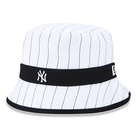 Chapéu Bucket New Era New York Yankees College Stripe Branco