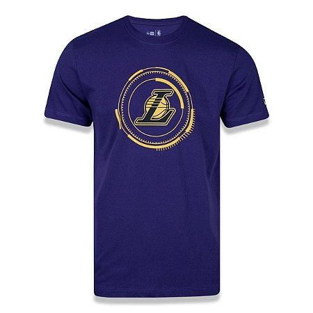 Camiseta New Era Los Angeles Lakers NBA Tech Circle Roxo