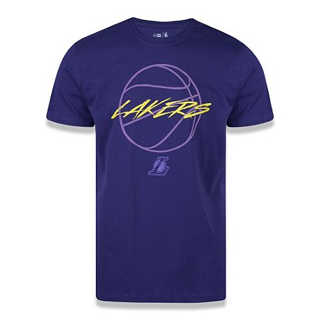 Camiseta New Era Los Angeles Lakers NBA Space Orb Roxo