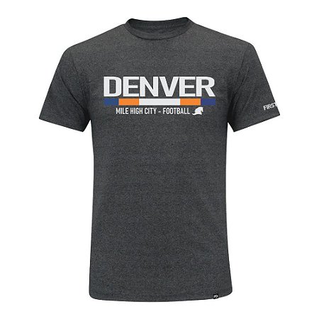 Camiseta First Down Denver Futebol Americano Cinza