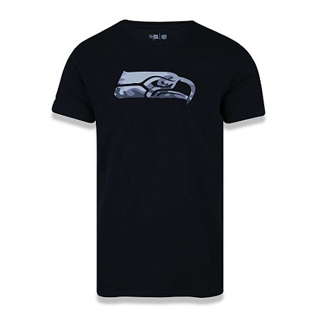 Camiseta New Era Seattle Seahawks NFL Military Logo Preto