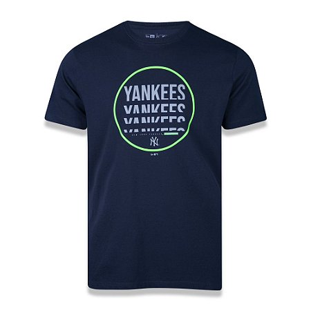 Camiseta New Era New York Yankees MLB Tech Cut Azul Marinho