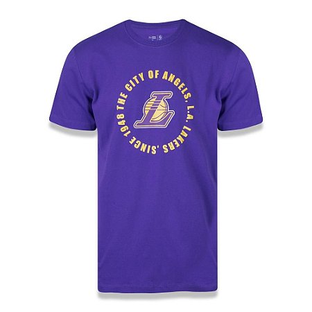 Camiseta New Era Los Angeles Lakers NBA Team Circle Roxo