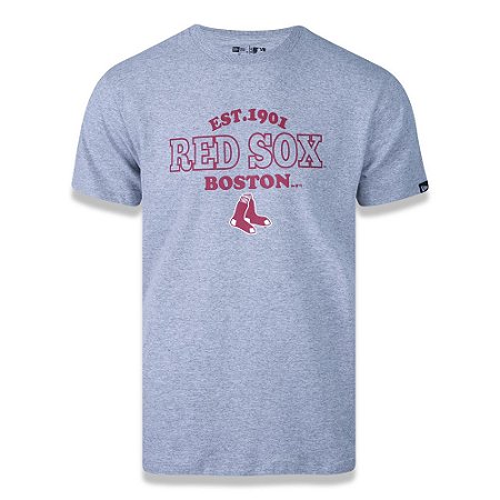 Camiseta New Era Boston Red Sox MLB College Team Cinza