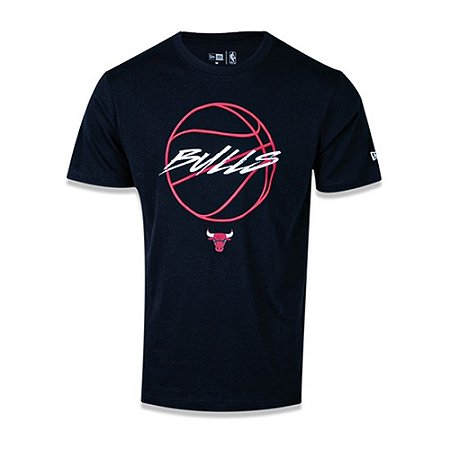 Camiseta New Era Chicago Bulls NBA Space Orb Preto