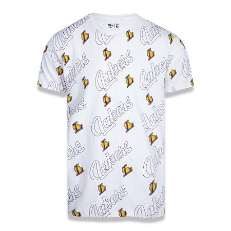 Camiseta New Era Los Angeles Lakers NBA Logomania Off White