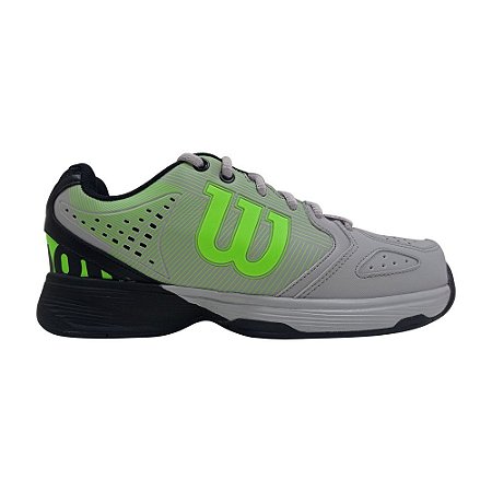 Tenis Wilson K Tour Masculino Cinza Claro e Verde