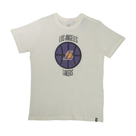Camiseta NBA Los Angeles Lakers Estampada Off White