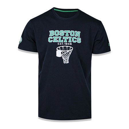 Camiseta New Era Boston Celtics NBA College Classic Preto