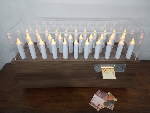 Velário Eletrônico 32 Velas Com Noteiro e Moedeiro