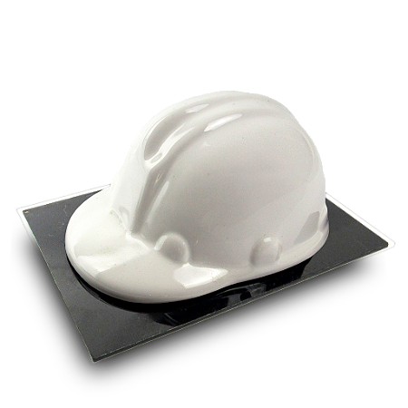 Miniatura de capacete de obra branco