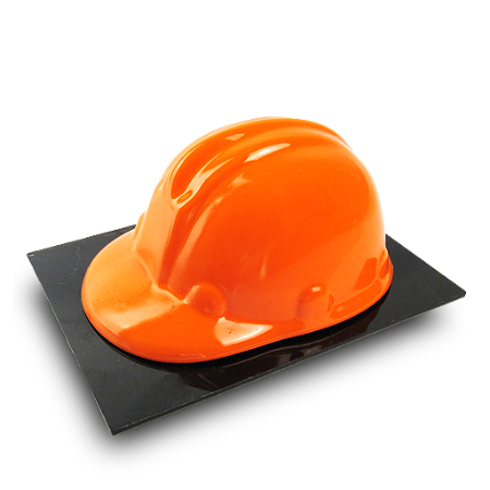 Miniatura de capacete de obra laranja