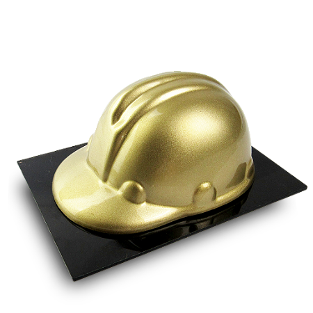 Miniatura de capacete de obra dourado