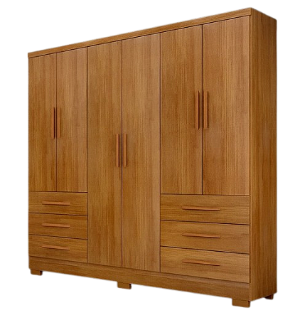 Guarda Roupa Novo Horizonte 6 Portas Encant Cumaru