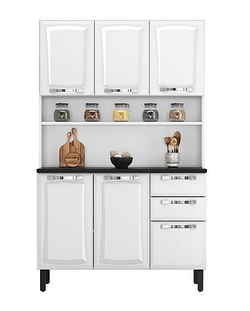 Armario Kit Cozinha Itatiaia Aço 120 Pratika Branco