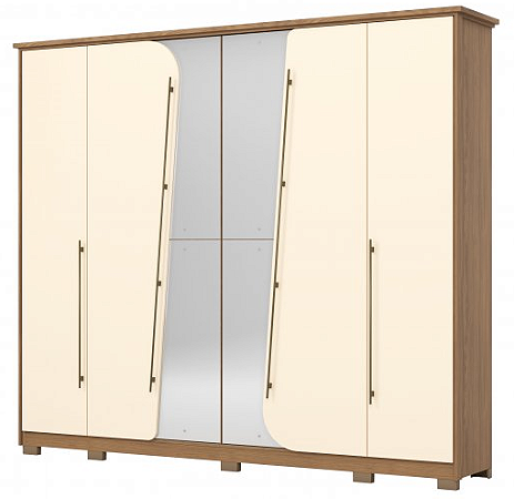 Guarda Roupa 6 Portas Henn Dubai Nature Off