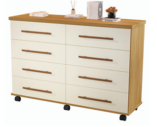 Cômoda Jade 8 Gavetas Mel Pérola