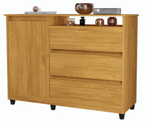 Comoda Sky Mel 3 Gavetas Sapateira