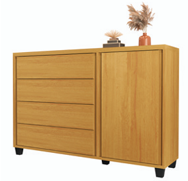 Comoda Stone Mel 4 Gavetas Sapateira