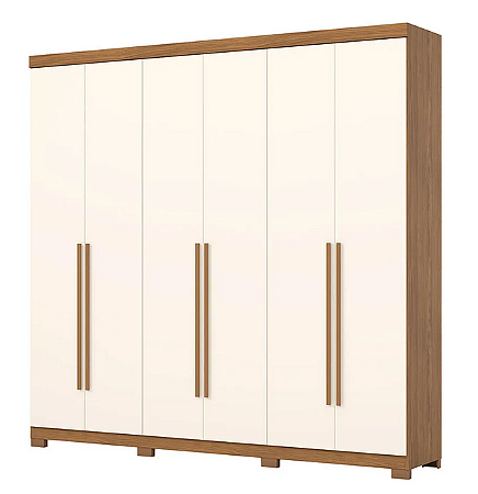 Guarda Roupa 6 Portas Henn Petrus Nature/OFF