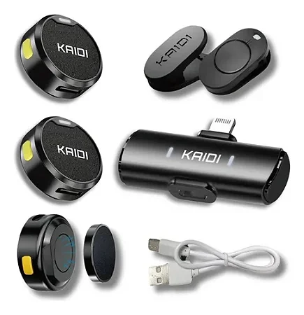 Microfone Lapela Kaidi Para iPhone Lightning