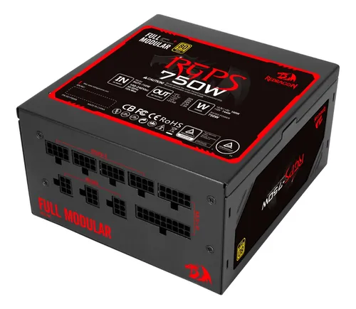 FONTE REDRAGON 750W FULL MODULAR 80 PLUS GOLD