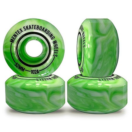 Rodas Para Skate Mentex 52mm Dureza 102A Green Importada
