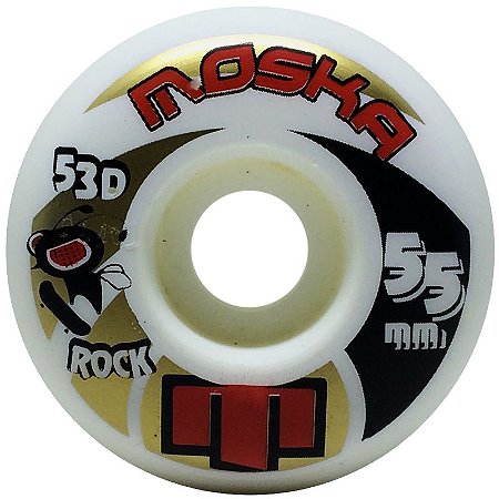Roda Moska Rock 55mm 53D. Branca ( jogo 4 rodas )