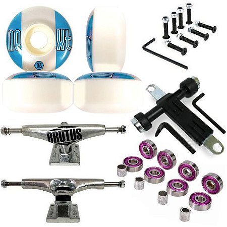 Truck Brutus 139mm + Roda Next ll 53mm + Chave + Abec 7 + Parafusos