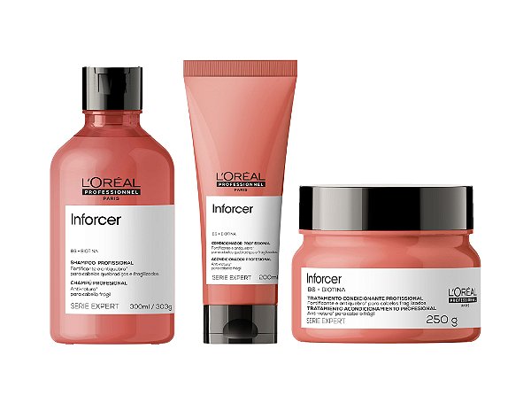 Kit L'Oréal Inforcer - Shampoo, Condicionador e Máscara