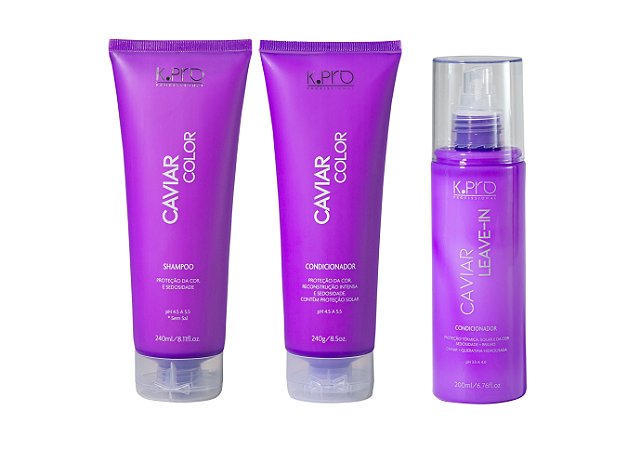 Kit K.Pro Caviar - Shampoo + Condicionador + Leave-in