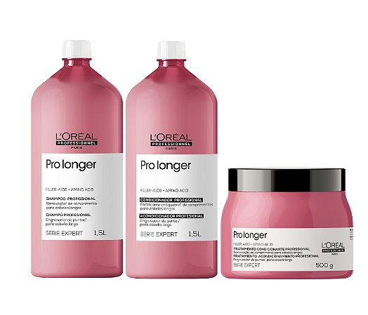 Kit L'Oréal Pro Longer - Shampoo, Condicionador e Máscara Grande